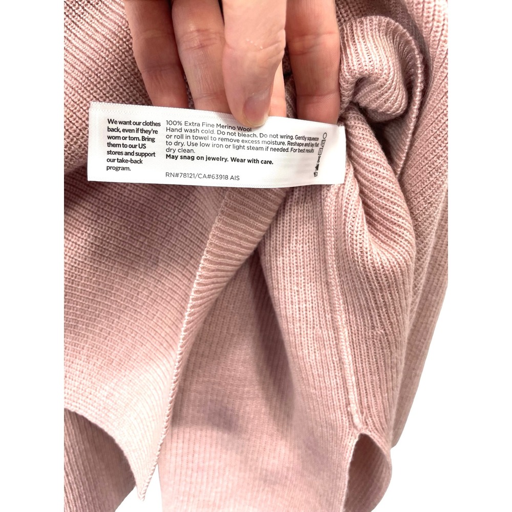 Eileen Fisher 100% extra fine merino wool knit sweater Size XL pink lightweight - Picture 7 of 7